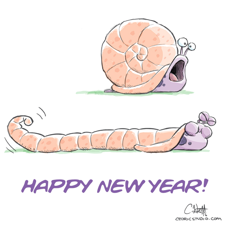 Happy New Year Snail